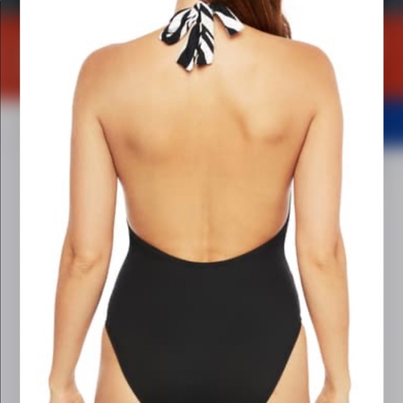 La Blanca Zebra Print Wrap Front OnePiece Swimsuit - Picture 3 of 3